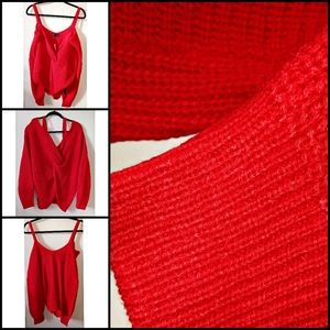 Off Shoulder Twist Front Sweater